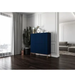 Komoda wysoka ELPIS 112 cm granatowa*Polski Design ML New