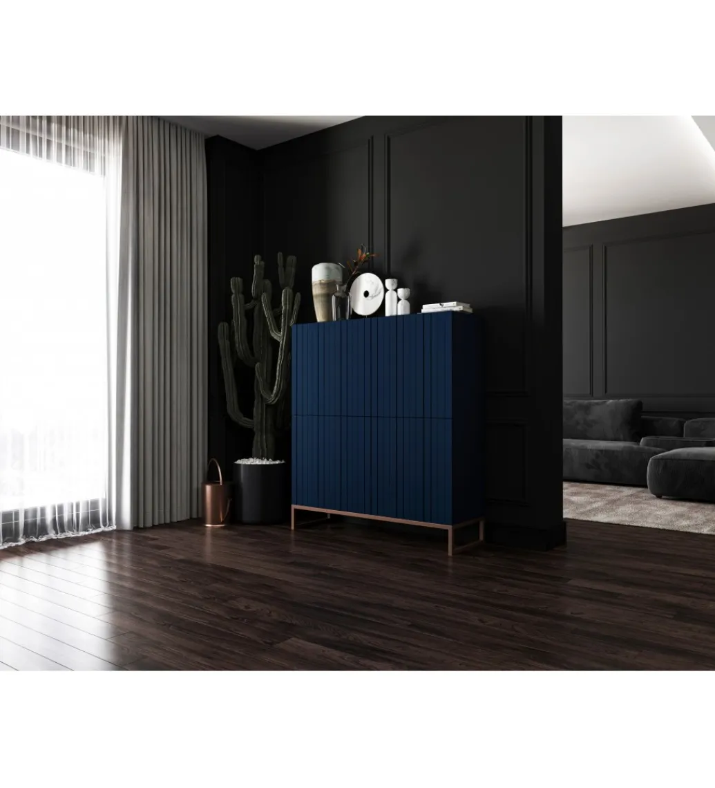 Komoda wysoka ELPIS 112 cm granatowa*Polski Design ML New