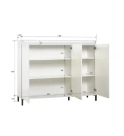 Komoda wysoka GENUA 138 cm biała*MCA Linia Włoska Outlet