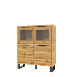 Komoda wysoka Halle 120 cm w optyce dąb wotan*Helvetia Discount