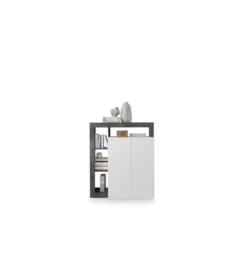 Komoda wysoka HAMBURG 127 cm Biała Z Dodatkiem Koloru antracytowego*MCA Linia Włoska New