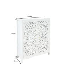 Komoda wysoka LYNX 110 cm drewno mango biała*Invicta Interior