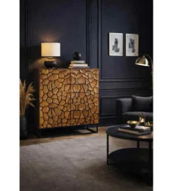 Komoda wysoka MASKAT 100 cm drewno mango brąz*Invicta Interior Hot