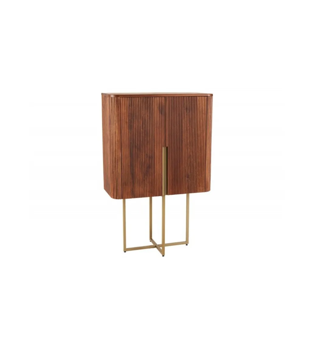 Komoda wysoka NAGOJA 80 cm drewno mango brąz*Invicta Interior - przedsprzedaż Discount