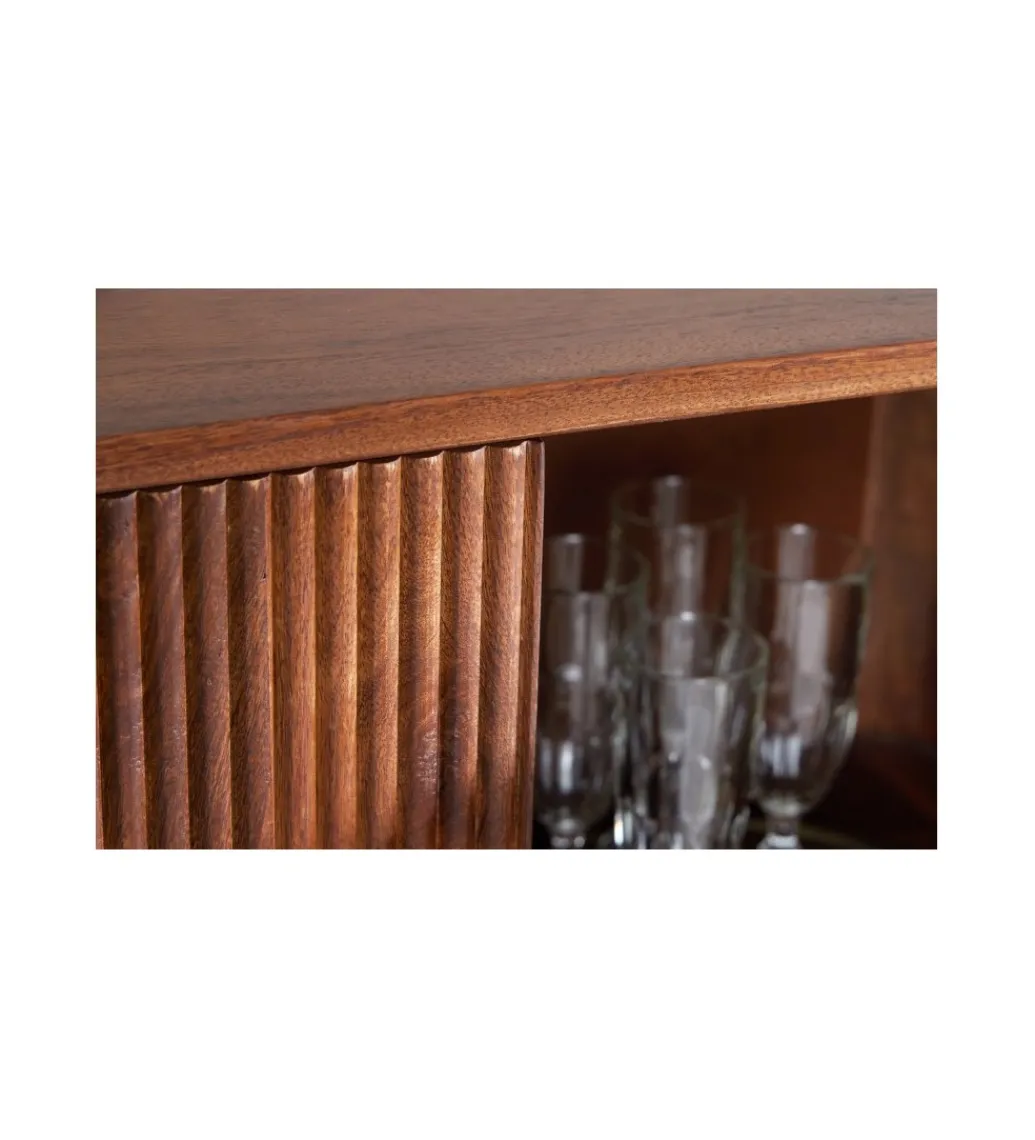 Komoda wysoka NAGOJA 80 cm drewno mango brąz*Invicta Interior - przedsprzedaż Discount