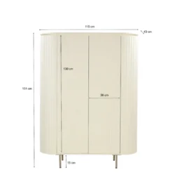 Komoda wysoka PATOU 150 cm jasnobeżowy drewno mango*LF-Design