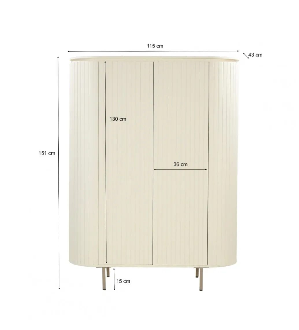 Komoda wysoka PATOU 150 cm jasnobeżowy drewno mango*LF-Design