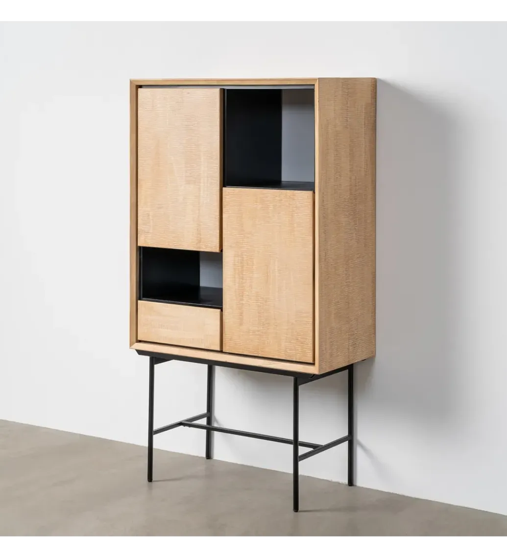 Komoda wysoka SINTRA 152 cm drewno kauczuk naturalna*Zona-Design Online