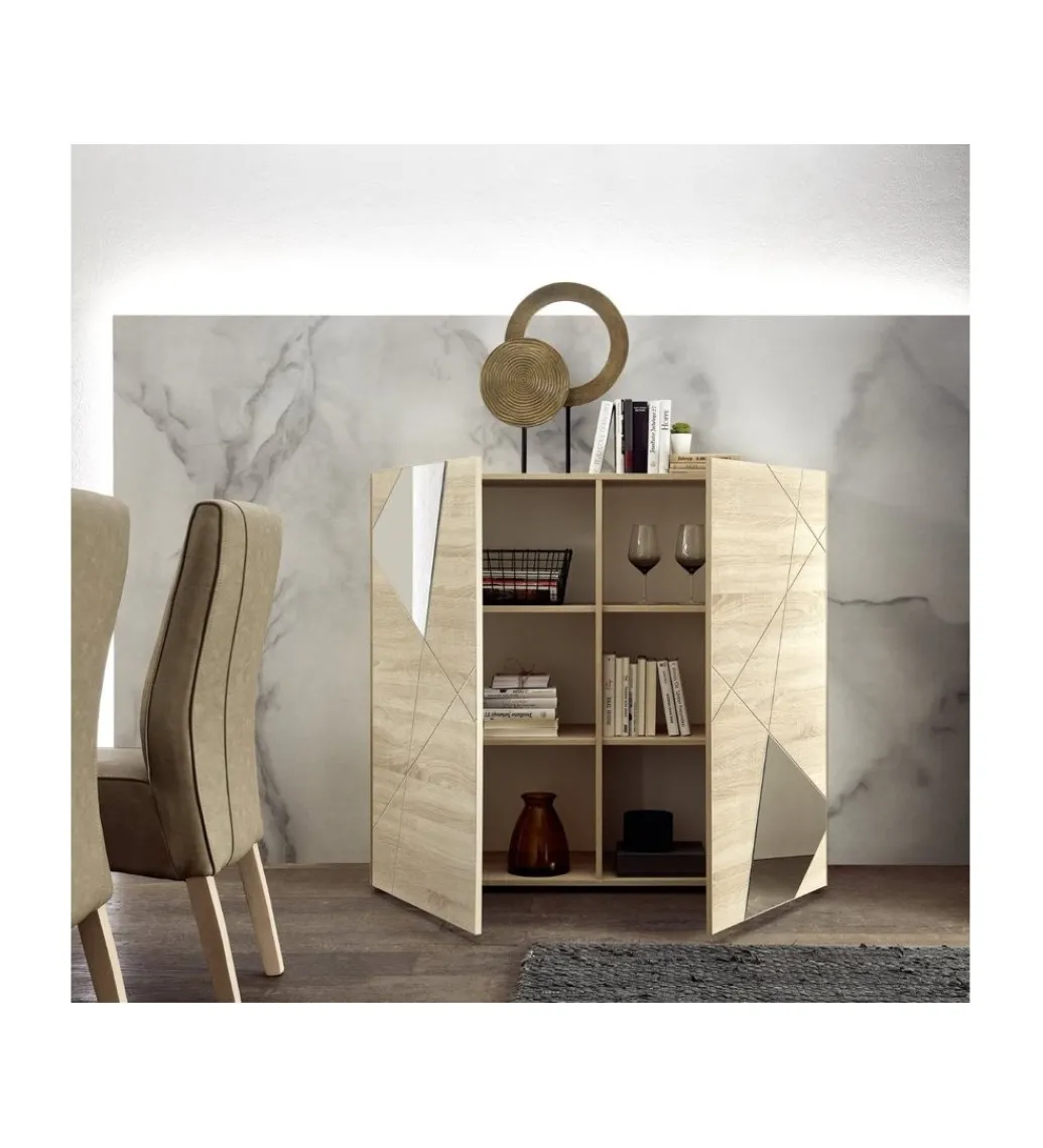 Komoda wysoka VITTORIA 121 cm w kolorze dąb sonoma*MCA Linia Włoska Outlet