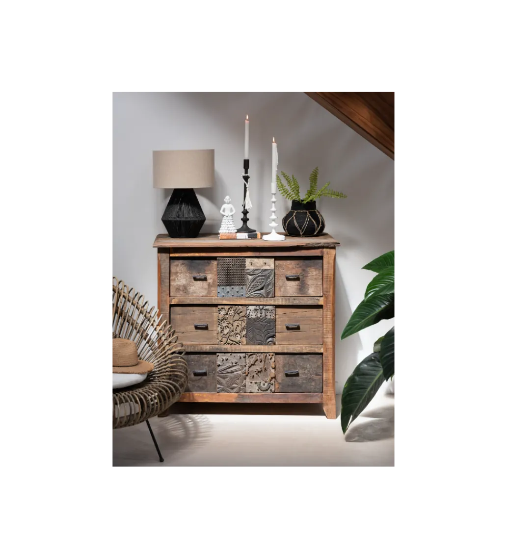Komoda ZUWENA 100 cm brązowa*J-Line