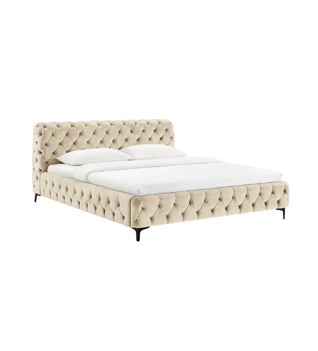 Łóżko MODERN BAROCK 180 x 200 cm welwet champagne*Invicta Interior - przedsprzedaż Sale