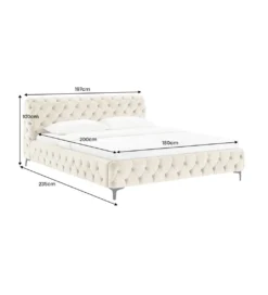 Łóżko MODERN BAROCK 180 x 200 cm welwet champagne*Invicta Interior - przedsprzedaż Sale