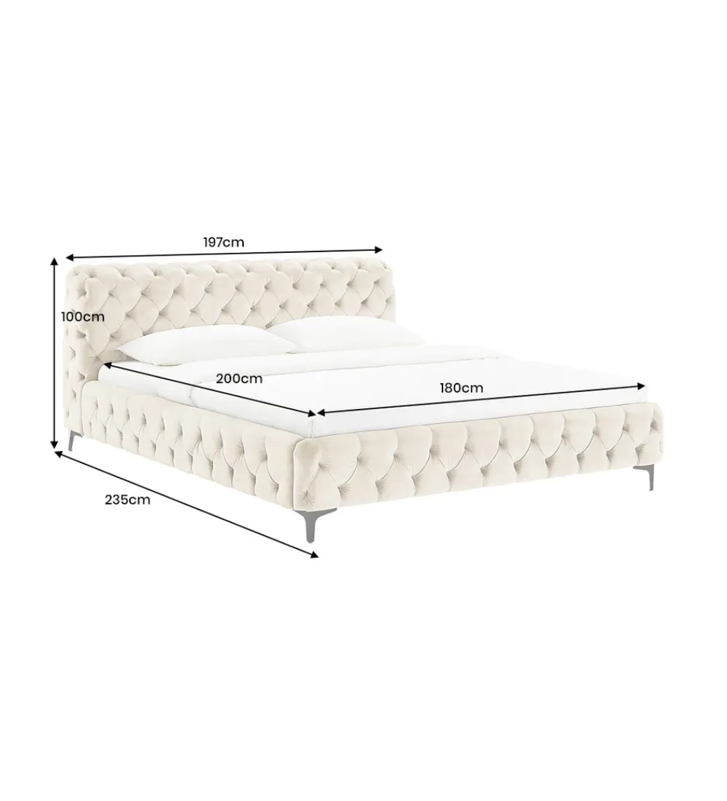 Łóżko MODERN BAROCK 180 x 200 cm welwet champagne*Invicta Interior - przedsprzedaż Sale