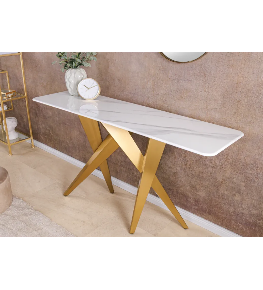 Konsola ART LIVING 140 cm blat z białego marmuru*Invicta Interior Sale