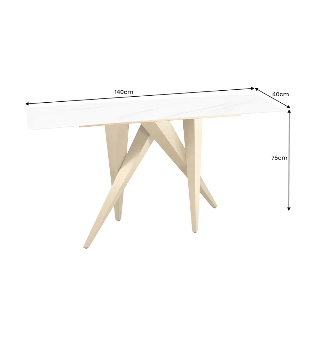 Konsola ART LIVING 140 cm blat z białego marmuru*Invicta Interior Sale