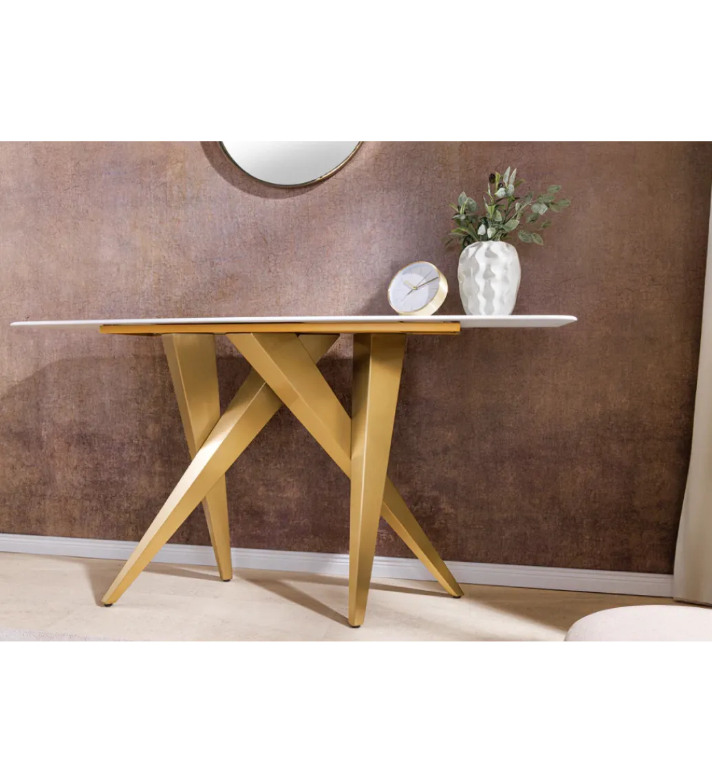 Konsola ART LIVING 140 cm blat z białego marmuru*Invicta Interior Sale