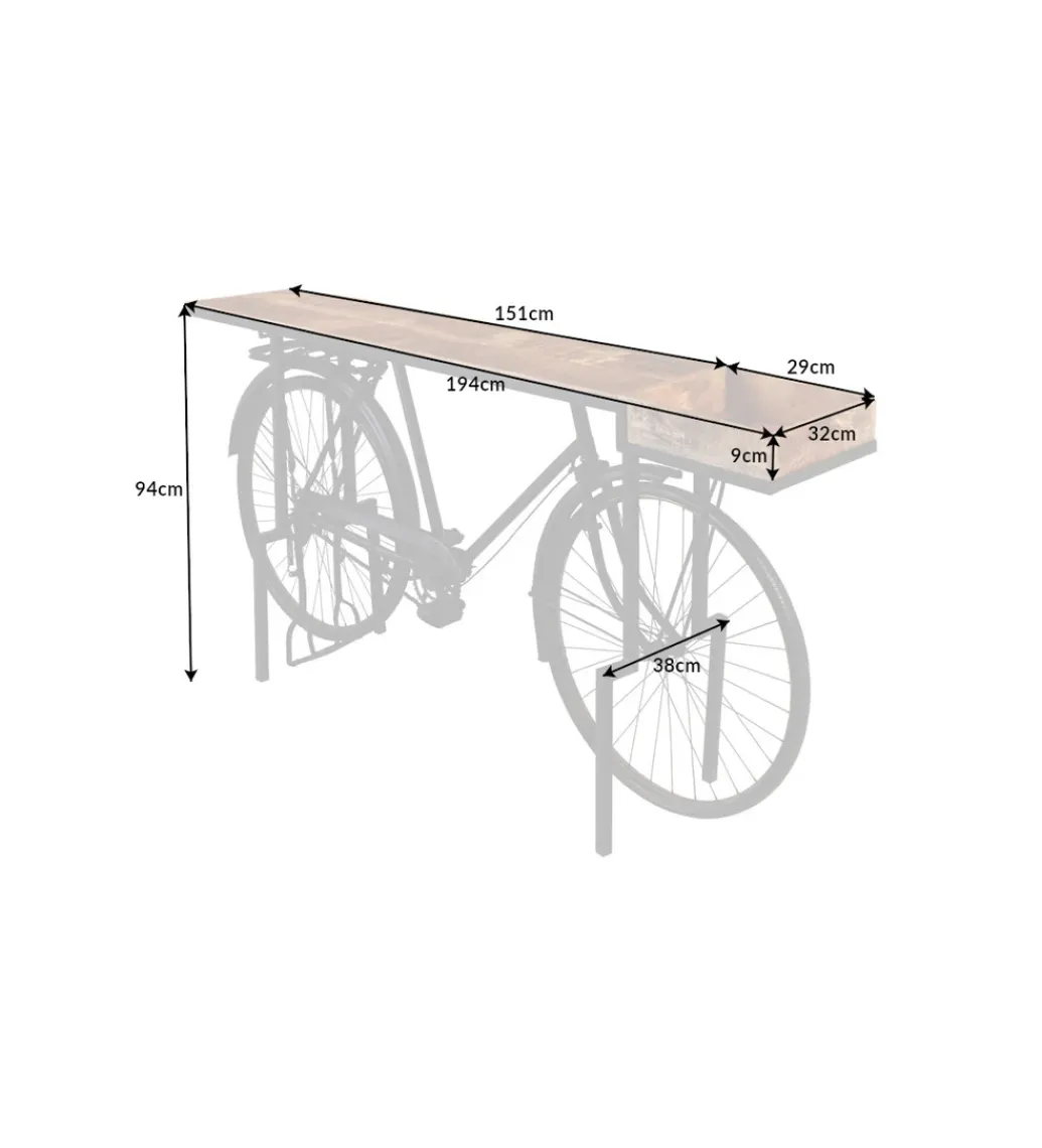 Konsola BICYCLE 195 cm drewno mango*Invicta Interior Best