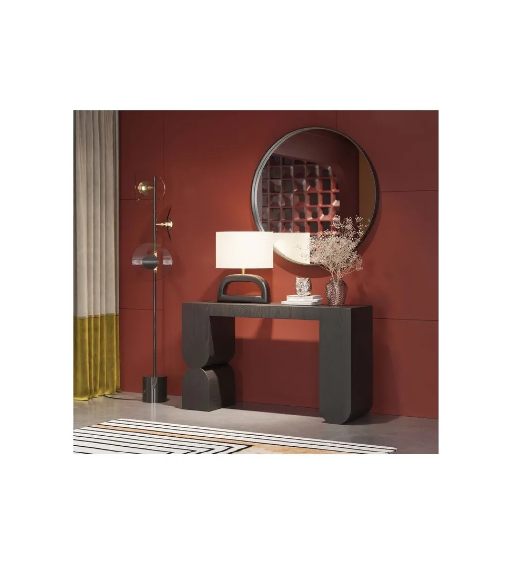 Konsola Curve 120 cm w optyce jesionu czarna*KARE Best