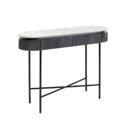 Konsola Glenn 100 cm z jasnym marmurowym blatem*KARE Outlet