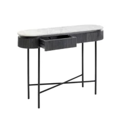 Konsola Glenn 100 cm z jasnym marmurowym blatem*KARE Outlet