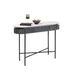 Konsola Glenn 100 cm z jasnym marmurowym blatem*KARE Outlet