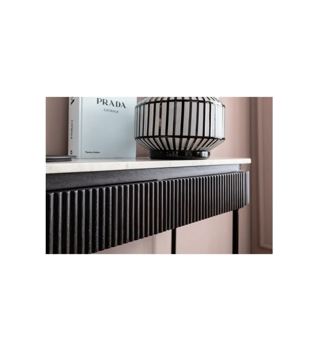 Konsola Glenn 100 cm z jasnym marmurowym blatem*KARE Outlet