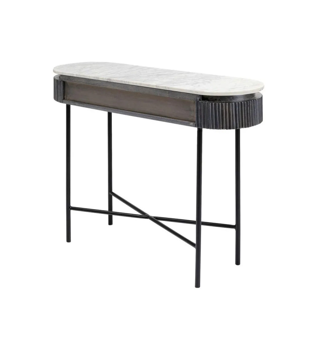 Konsola Glenn 100 cm z jasnym marmurowym blatem*KARE Outlet