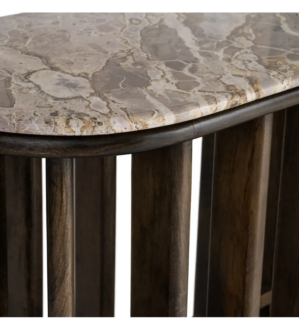 Konsola MARMOLON 160 cm drewno mango marmur*Zona-Design Best