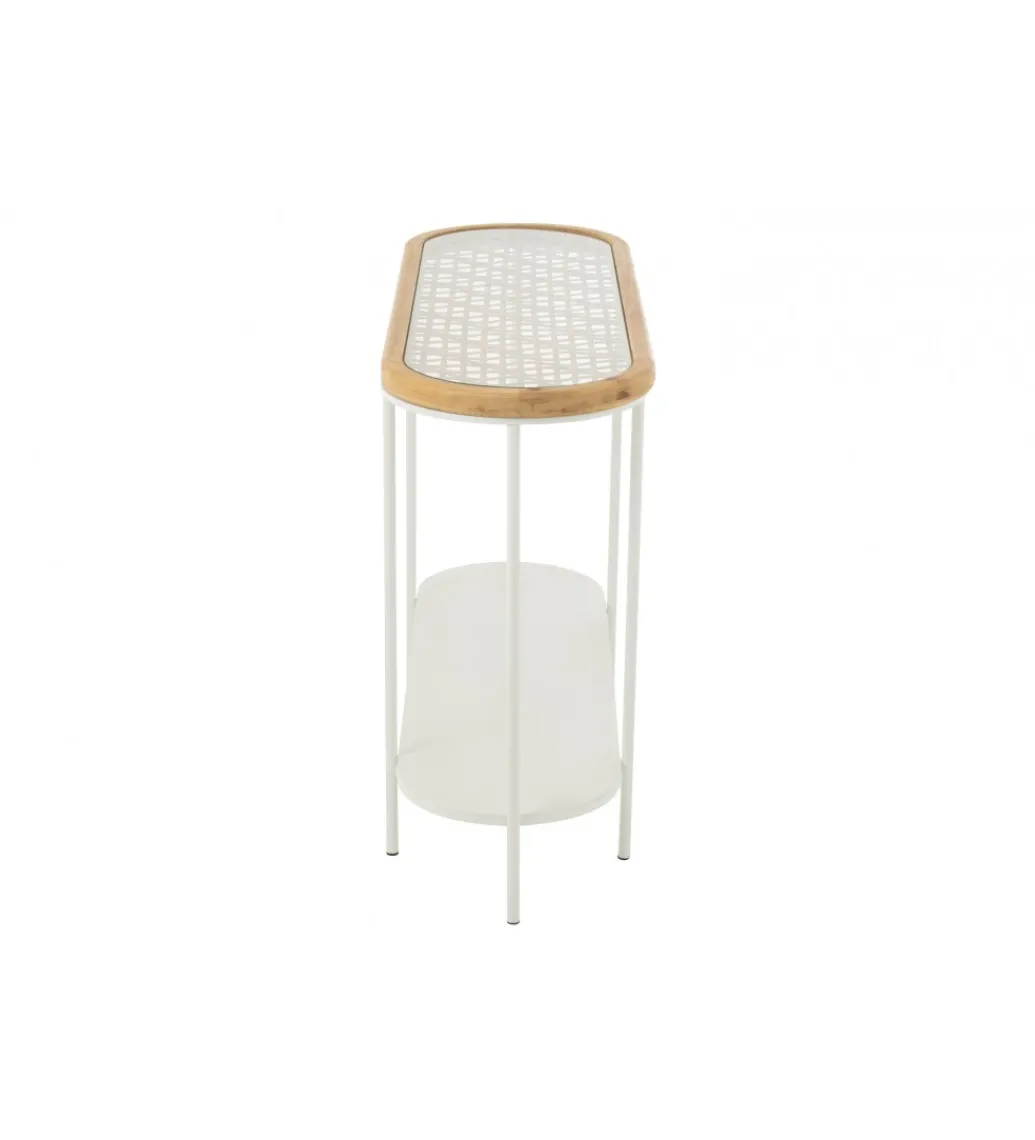 Konsola MATI 120 cm drewno biała*J-Line Outlet