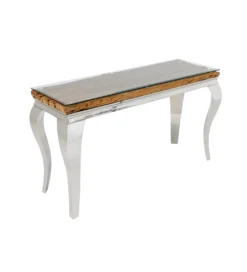 Konsola MODERN BAROCK BARRACUDA 140 cm chromowany szklany blat BEZ blatu tekowego*Invicta Interior Sale