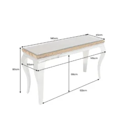 Konsola MODERN BAROCK BARRACUDA 140 cm chromowany szklany blat BEZ blatu tekowego*Invicta Interior Sale