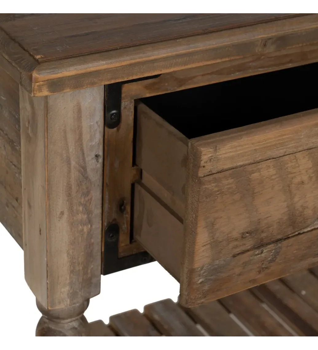 Konsola PERTON 184 cm drewno jodły brązowe*Zona-Design Online
