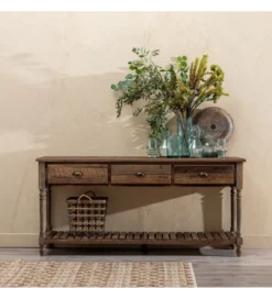 Konsola PERTON 184 cm drewno jodły brązowe*Zona-Design Online