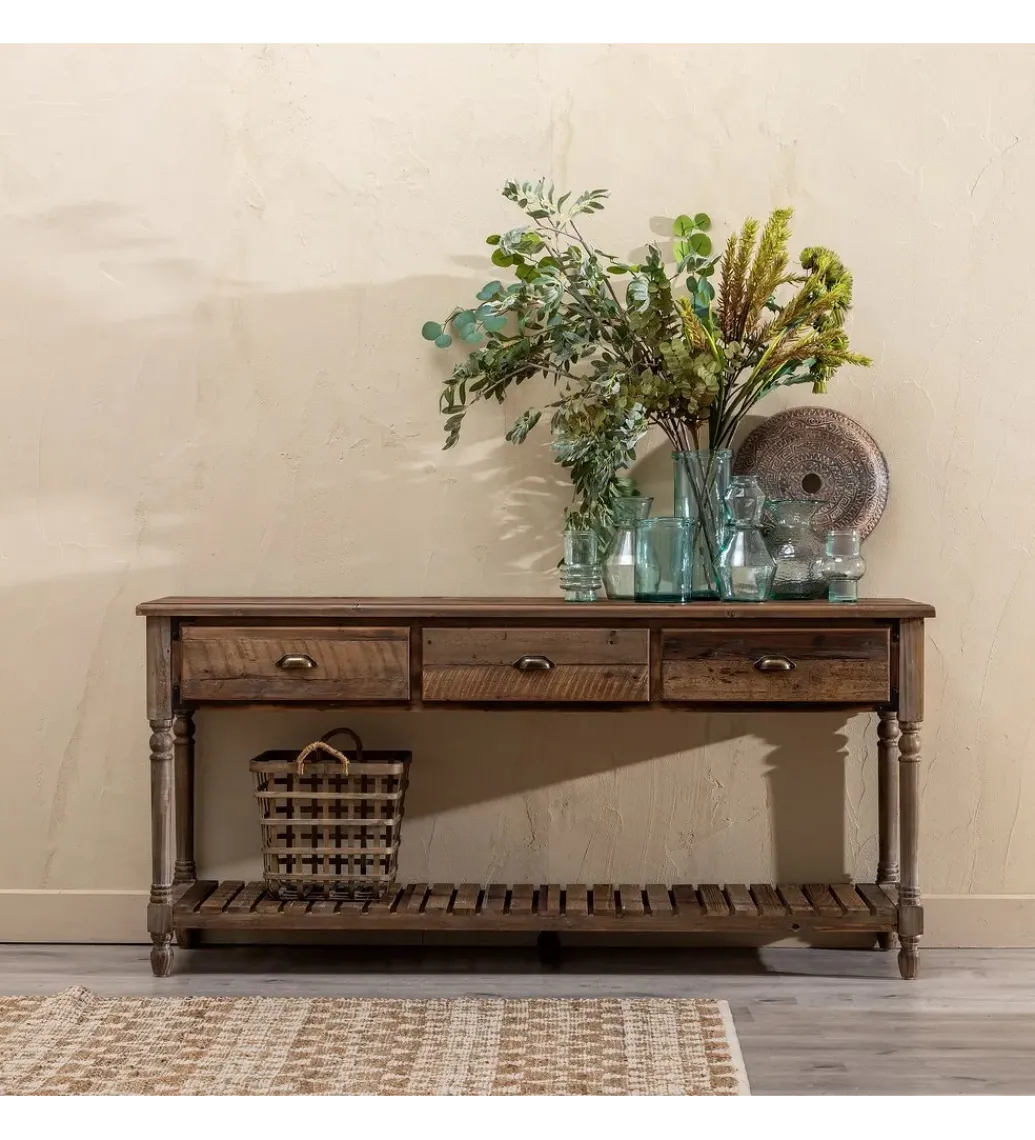 Konsola PERTON 184 cm drewno jodły brązowe*Zona-Design Online
