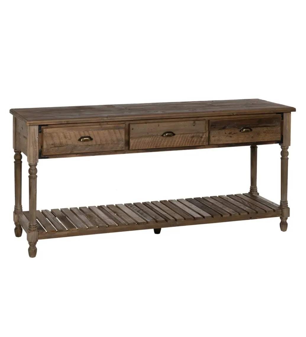 Konsola PERTON 184 cm drewno jodły brązowe*Zona-Design Online