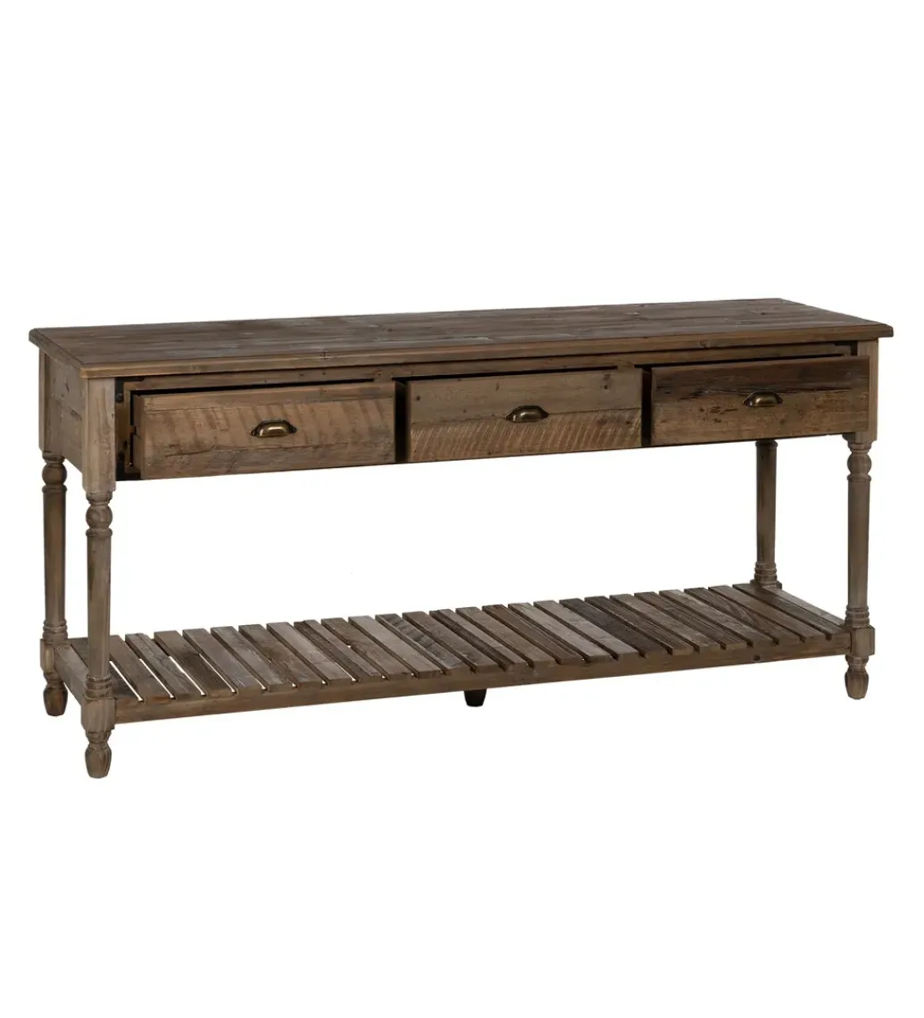 Konsola PERTON 184 cm drewno jodły brązowe*Zona-Design Online