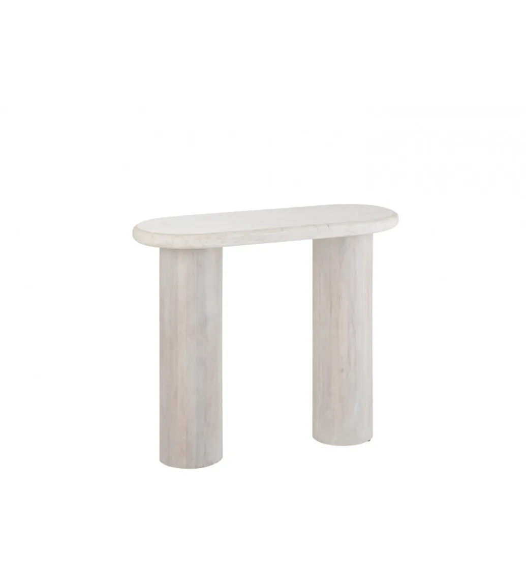 Konsola ROUNDEGO 91 cm marmur biały*J-Line Discount