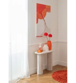 Konsola ROUNDEGO 91 cm marmur biały*J-Line Discount