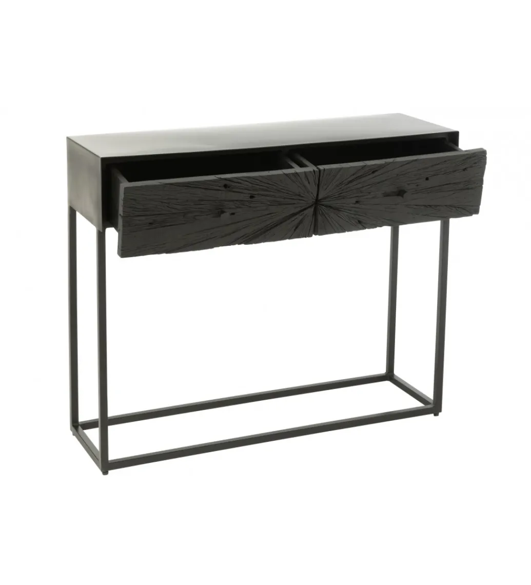 Konsola SHANIL 100 cm drewno czarna*J-Line New