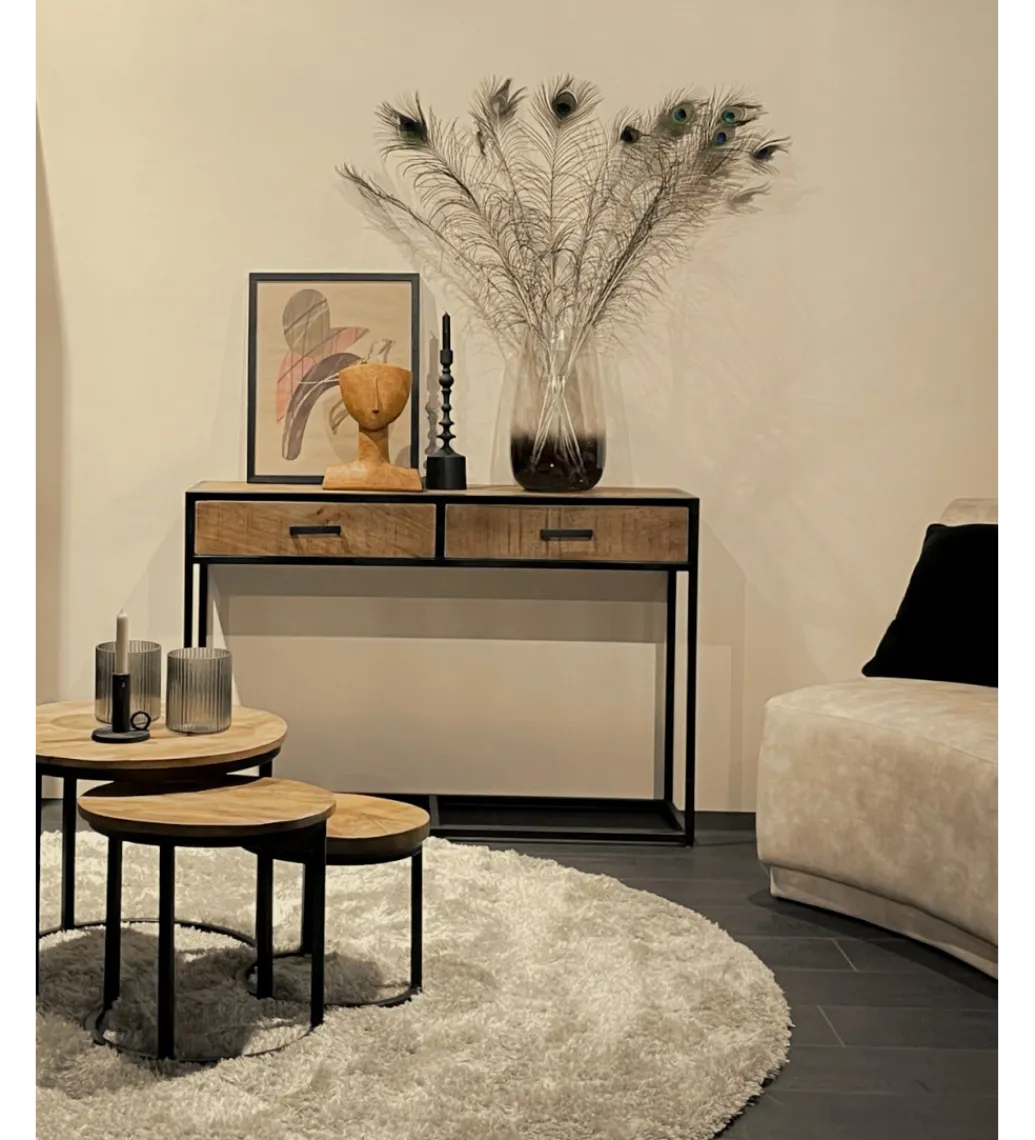 Konsola STUDY 120 cm drewno mango*LF-Design Online