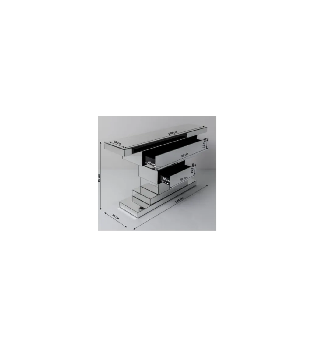Konsola szklana Brick 151 cm*KARE Discount