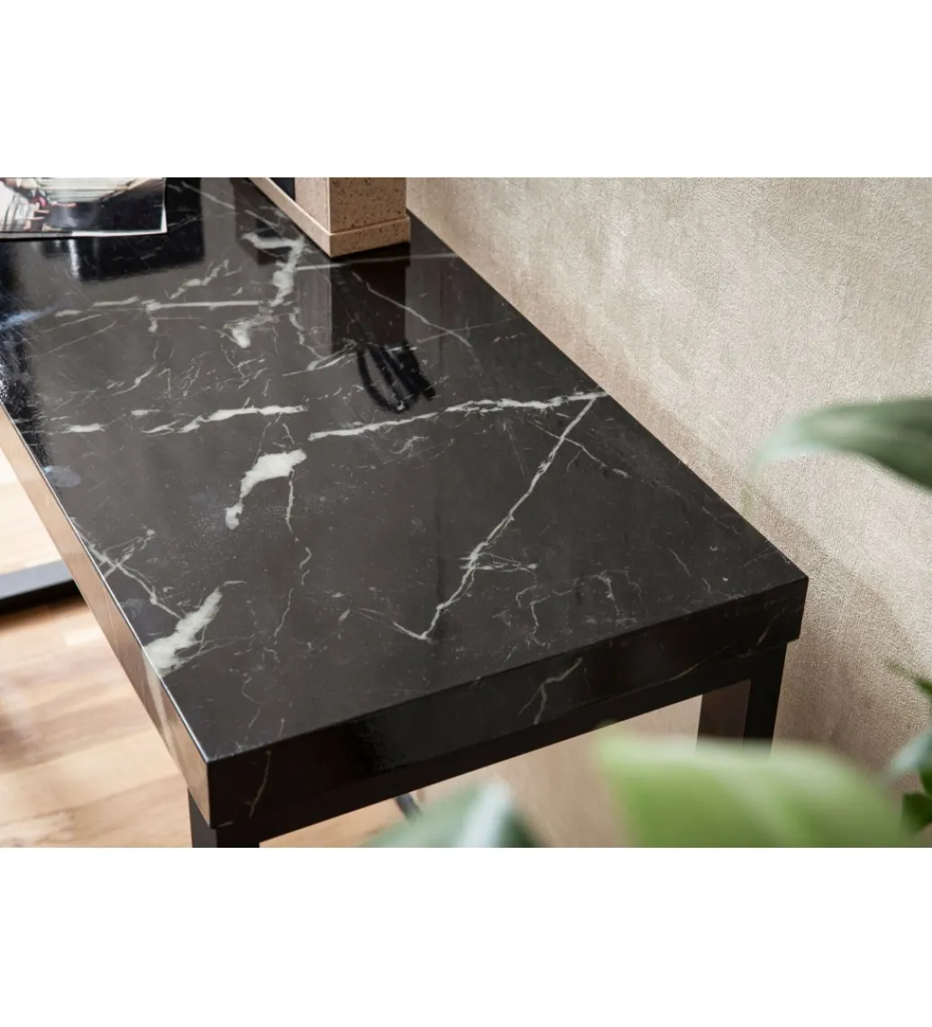Konsola TOMLA 120 cm w optyce czarnego marmuru*WOHNLING, GERMANY Discount