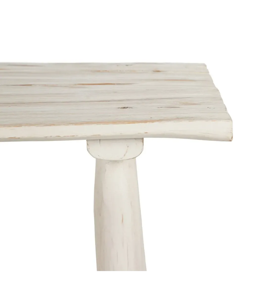Konsola WORNYM 120 cm drewno teak biała przecierana*Zona-Design