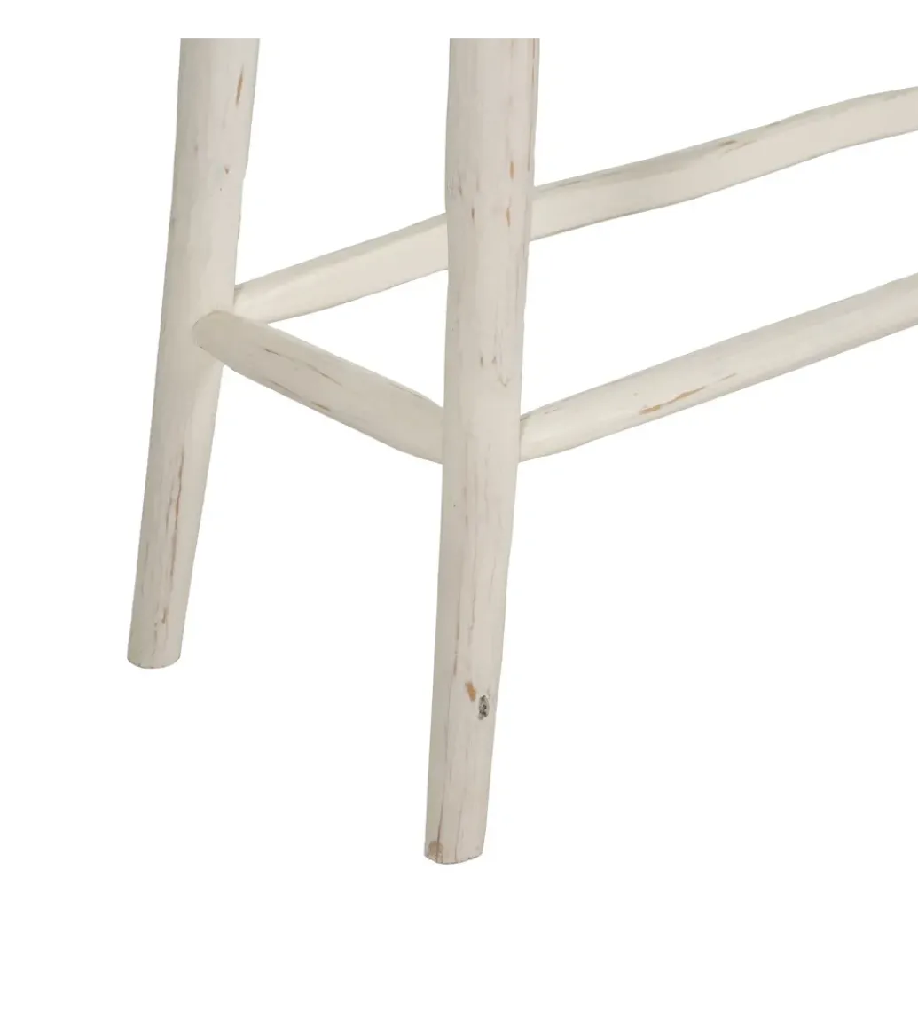 Konsola WORNYM 120 cm drewno teak biała przecierana*Zona-Design