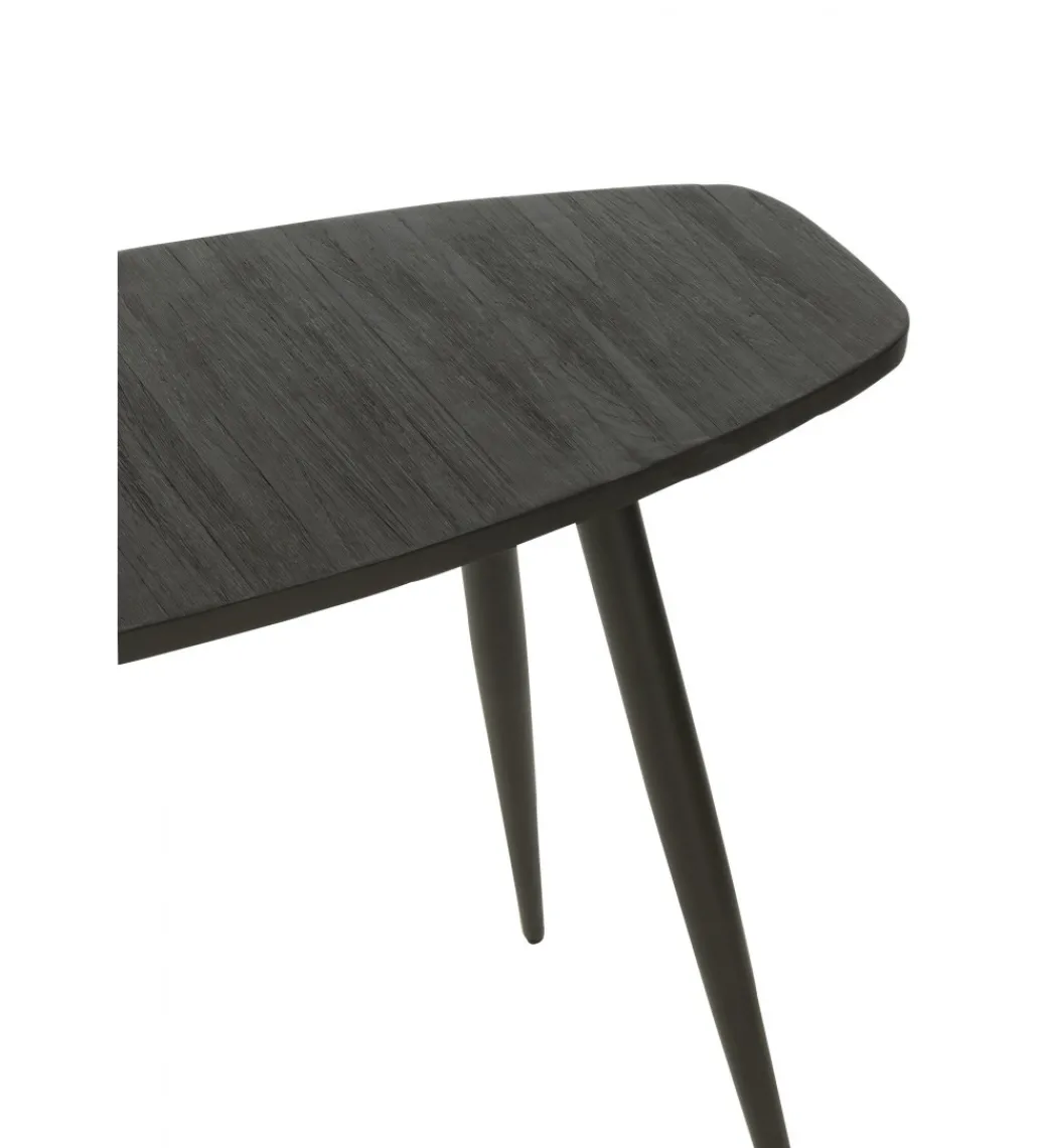 Konsola ZAMBIA 120 cm drewno teak czarna*J-Line New
