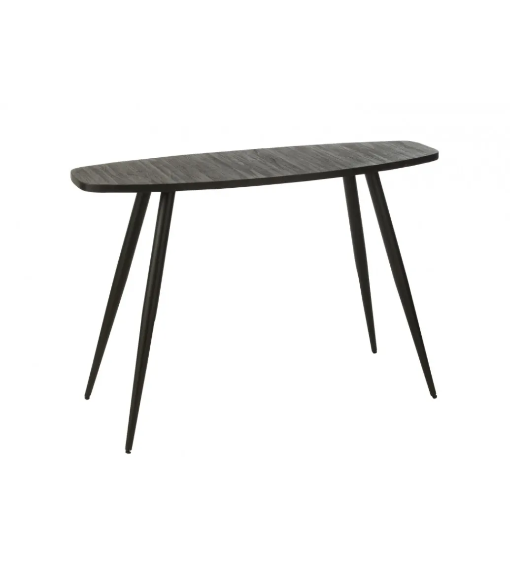 Konsola ZAMBIA 120 cm drewno teak czarna*J-Line New