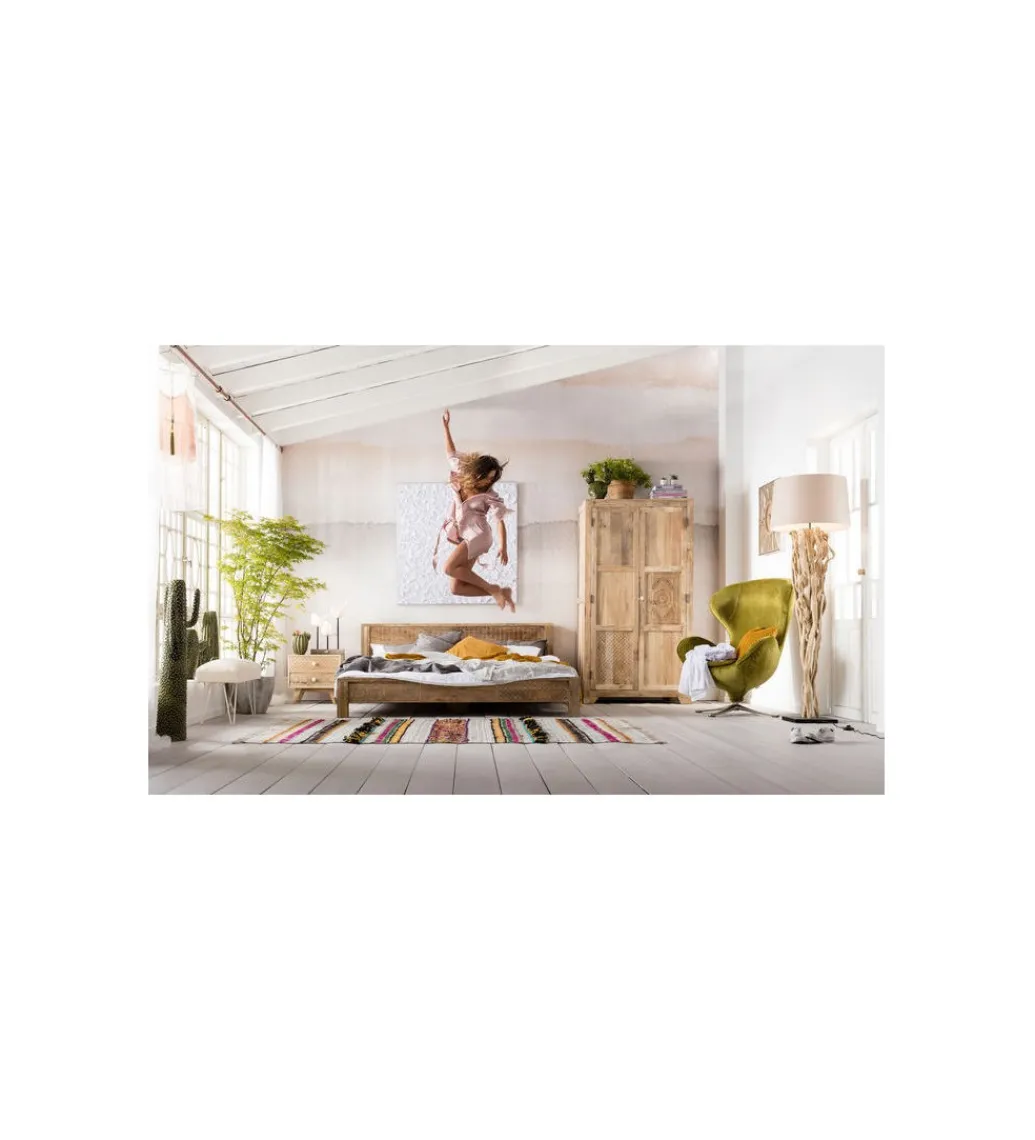 Łóżko Puro 160 cm x 200 cm z drewna mango*KARE Hot