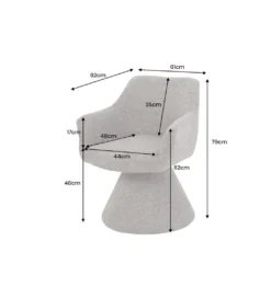 Krzesło AMBIENTO 79 cm obrót 180 stopni brązowe*Invicta Interior Best