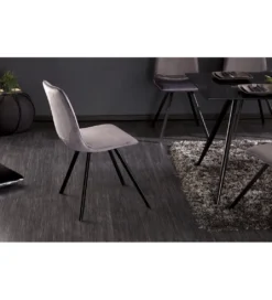 Krzesło Amsterdam ciemnoszare aksamit*Invicta Interior Best