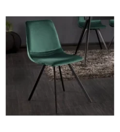 Krzesło Amsterdam szmaragdowo zielone aksamit*Invicta Interior New